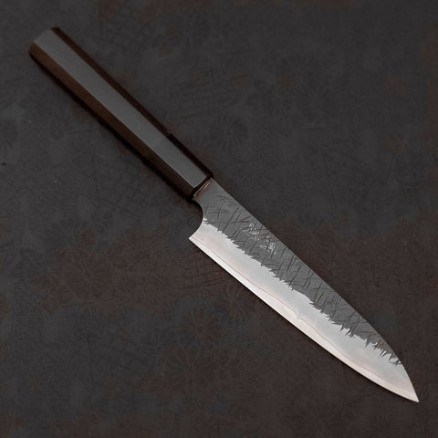 Petty SG-2 Kurouchi Tsuchime Buffalo Ebony Handle 150mm-SG-2-Kurouchi-Japanese Handle-[Musashi]-[Japanese-Kitchen-Knives]