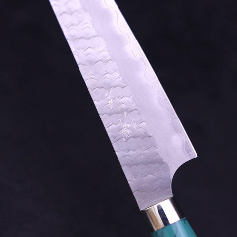 Petty SG-2 Tsuchime Turquoise Green Handle 150mm-SG-2-Tsuchime-Western Handle-[Musashi]-[Japanese-Kitchen-Knives]