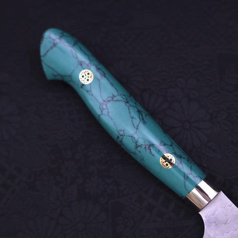 Petty SG-2 Tsuchime Turquoise Green Handle 150mm-SG-2-Tsuchime-Western Handle-[Musashi]-[Japanese-Kitchen-Knives]