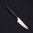 Petty SLD Wave Nickel Damascus Buffalo Ebony Handle 90mm-SLD-Damascus-Japanese Handle-[Musashi]-[Japanese-Kitchen-Knives]