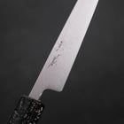 Petty SLD Wave Nickel Damascus Silver Pattern Urushi Handle 135mm-SLD-Damascus-Japanese Handle-[Musashi]-[Japanese-Kitchen-Knives]