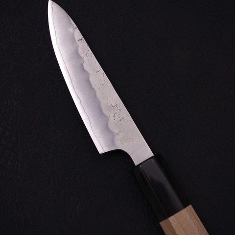 Petty Silver Steel #3 Nashiji Buffalo Magnolia Handle 80mm-Silver steel #3-Nashiji-Japanese Handle-[Musashi]-[Japanese-Kitchen-Knives]