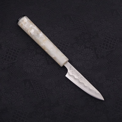 Petty Silver Steel #3 Nashiji Ocean White Handle 80mm-Silver steel #3-Nashiji-Japanese Handle-[Musashi]-[Japanese-Kitchen-Knives]