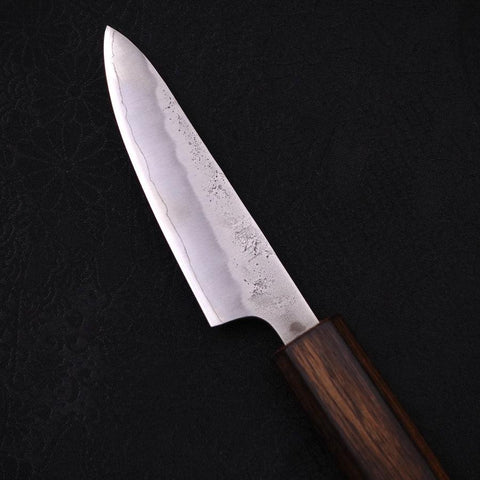 Petty Silver Steel #3 Nashiji Sumi Urushi Handle 80mm-Silver steel #3-Nashiji-Japanese Handle-[Musashi]-[Japanese-Kitchen-Knives]