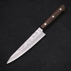 Petty Silver Steel #3 Nashiji Western Brown Handle 135mm-Silver steel #3-Nashiji-Western Handle-[Musashi]-[Japanese-Kitchen-Knives]