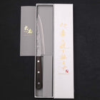 Petty Silver Steel #3 Nashiji Western Brown Handle 135mm-Silver steel #3-Nashiji-Western Handle-[Musashi]-[Japanese-Kitchen-Knives]