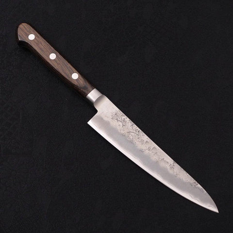 Petty Silver Steel #3 Nashiji Western Handle 135mm-Silver steel #3-Nashiji-Western Handle-[Musashi]-[Japanese-Kitchen-Knives]