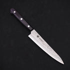 Petty Silver Steel #3 Nashiji Western Purple Handle 135mm-Silver steel #3-Nashiji-Western Handle-[Musashi]-[Japanese-Kitchen-Knives]