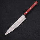 Petty Silver Steel #3 Nashiji Western Red Handle 135mm-Silver steel #3-Nashiji-Western Handle-[Musashi]-[Japanese-Kitchen-Knives]