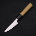 Petty Silver Steel #3 Polished Buffalo Magnolia Handle 80mm-Silver steel #3-Nashiji-Japanese Handle-[Musashi]-[Japanese-Kitchen-Knives]