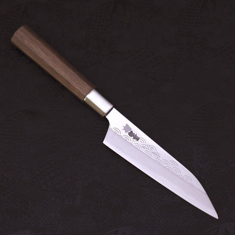 Petty Silver Steel #3 Walnut Hamachidori Handle 135mm-Silver Steel #3-Japanese Handle-[Musashi]-[Japanese-Kitchen-Knives]