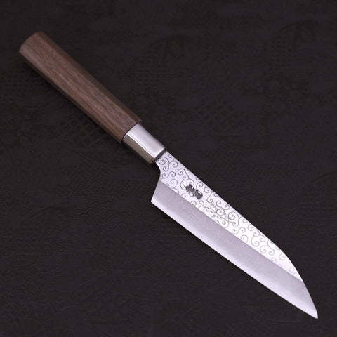 Petty Silver Steel #3 Walnut Karakusa Handle 135mm-Silver Steel #3-Japanese Handle-[Musashi]-[Japanese-Kitchen-Knives]