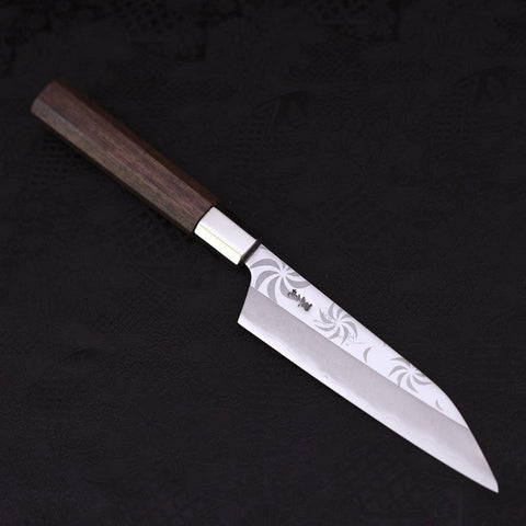 Petty Silver Steel #3 Walnut Kemanmon Handle 135mm-Silver Steel #3-Japanese Handle-[Musashi]-[Japanese-Kitchen-Knives]