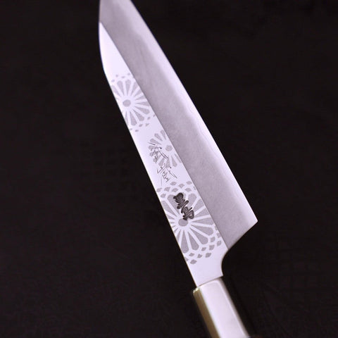 Petty Silver Steel #3 Walnut Kiku Handle 135mm-Silver Steel #3-Japanese Handle-[Musashi]-[Japanese-Kitchen-Knives]