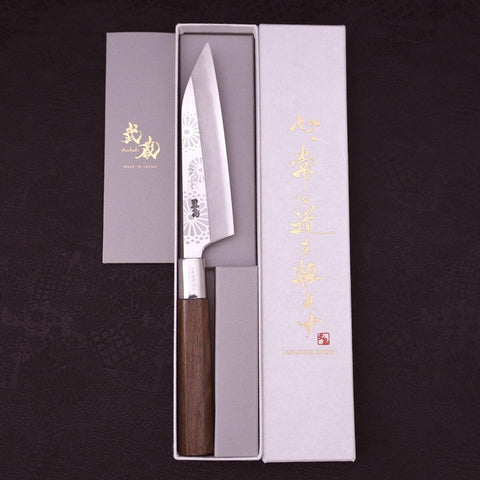 Petty Silver Steel #3 Walnut Kiku Handle 135mm-Silver Steel #3-Japanese Handle-[Musashi]-[Japanese-Kitchen-Knives]