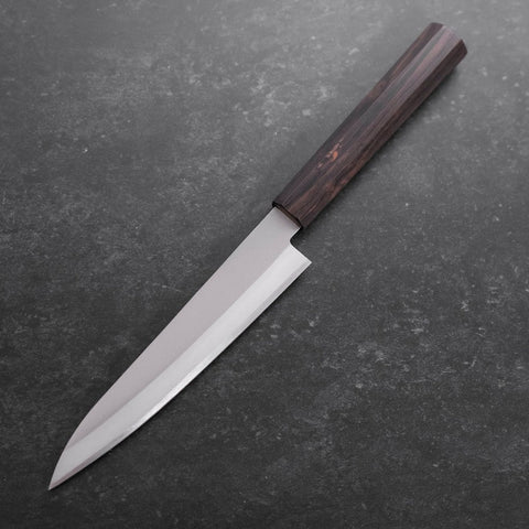 Petty Stainless Clad Blue Super Polished Buffalo Ebony Handle 145mm-Blue Super-Polished-Japanese Handle-[Musashi]-[Japanese-Kitchen-Knives]