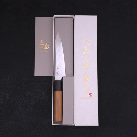 Petty VG-10 Damascus Cherry Handle 130mm-VG-10-Damascus-Japanese Handle-[Musashi]-[Japanese-Kitchen-Knives]