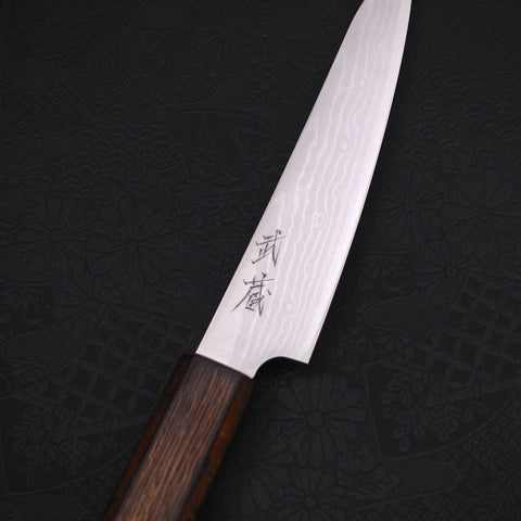 Petty VG-10 Damascus Sumi Urushi Handle 130mm-VG-10-Damascus-Japanese Handle-[Musashi]-[Japanese-Kitchen-Knives]