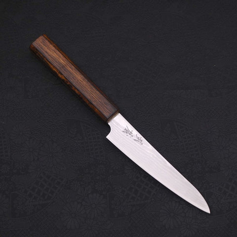 Petty VG-10 Damascus Sumi Urushi Handle 130mm-VG-10-Damascus-Japanese Handle-[Musashi]-[Japanese-Kitchen-Knives]