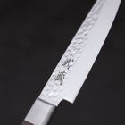 Petty VG-10 Mirror Tsuchime Damascus Mahogany Handle 135mm-VG-10-Damascus-Western Handle-[Musashi]-[Japanese-Kitchen-Knives]