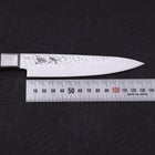 Petty VG-10 Mirror Tsuchime Damascus Mahogany Handle 135mm-VG-10-Damascus-Western Handle-[Musashi]-[Japanese-Kitchen-Knives]