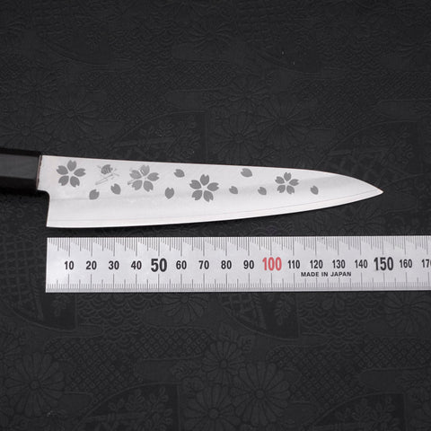 Petty VG-10 Polished Sakura Ebony Handle 150mm-VG-10-Polished-Japanese Handle-[Musashi]-[Japanese-Kitchen-Knives]