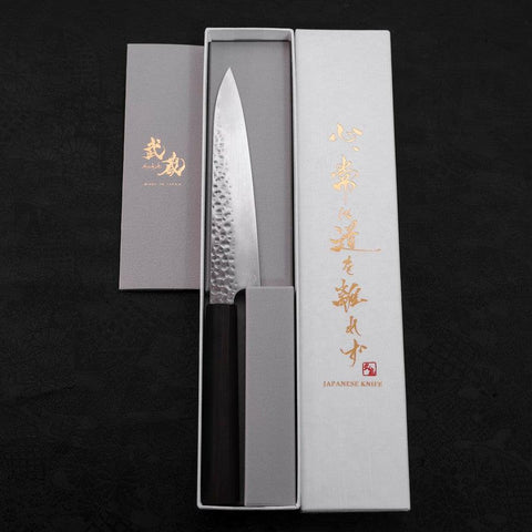 Petty VG-10 Tsuchime Ebony Handle 150mm-VG-10-Tsuchime-Japanese Handle-[Musashi]-[Japanese-Kitchen-Knives]