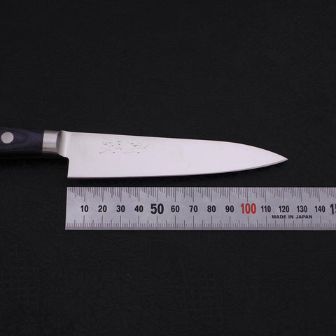 Petty knife AUS-8 Polished Western Blue Handle 120mm-AUS-8-Polished-Western Handle-[Musashi]-[Japanese-Kitchen-Knives]