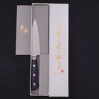 Petty knife AUS-8 Polished Western Blue Handle 120mm-AUS-8-Polished-Western Handle-[Musashi]-[Japanese-Kitchen-Knives]