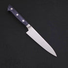 Petty knife AUS-8 Polished Western Blue Handle 120mm-AUS-8-Polished-Western Handle-[Musashi]-[Japanese-Kitchen-Knives]