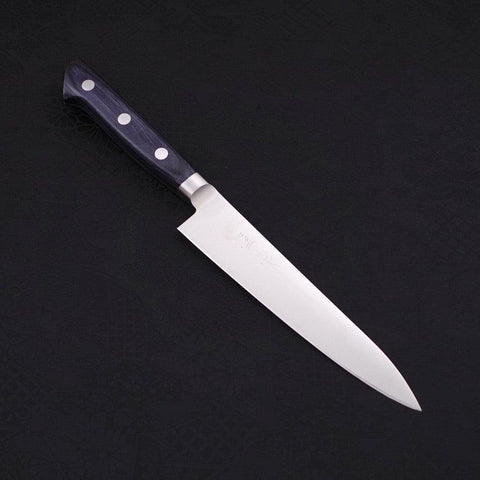 Petty knife AUS-8 Polished Western Blue Handle 150mm-AUS-8-Polished-Western Handle-[Musashi]-[Japanese-Kitchen-Knives]