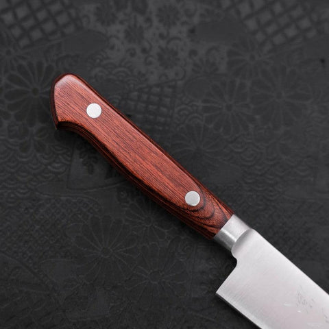 Petty knife AUS-8 Polished Western Brown Handle 130mm-AUS-8-Polished-Western Handle-[Musashi]-[Japanese-Kitchen-Knives]