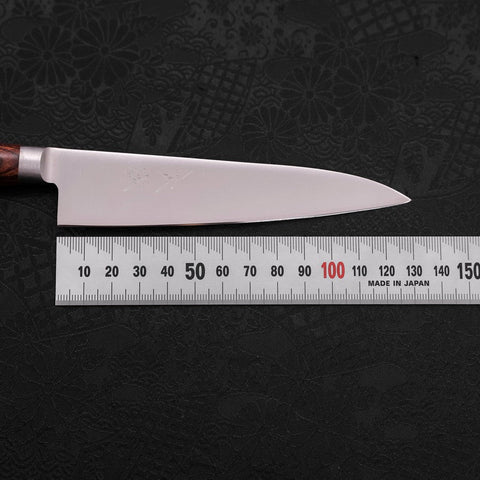 Petty knife AUS-8 Polished Western Brown Handle 130mm-AUS-8-Polished-Western Handle-[Musashi]-[Japanese-Kitchen-Knives]