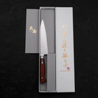 Petty knife AUS-8 Polished Western Brown Handle 130mm-AUS-8-Polished-Western Handle-[Musashi]-[Japanese-Kitchen-Knives]