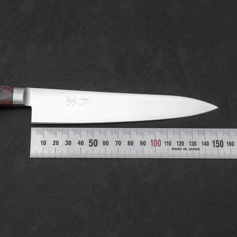 Petty knife AUS-8 Polished Western Mahogany Handle 150mm-AUS-8-Polished-Western Handle-[Musashi]-[Japanese-Kitchen-Knives]