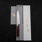 Petty knife AUS-8 Polished Western Red Handle 130mm-AUS-8-Polished-Western Handle-[Musashi]-[Japanese-Kitchen-Knives]