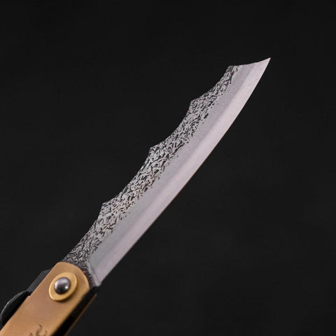 Ryubu-Dragon Brass Higonokami Aogami 120mm-[Musashi]-[Japanese-Kitchen-Knives]