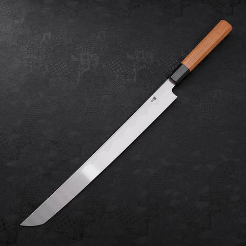 Sakimaru Takohiki Blue steel #2 Kasumi Buffalo Teak Handle 330mm-Blue steel #2-Kasumi-Japanese Handle-[Musashi]-[Japanese-Kitchen-Knives]