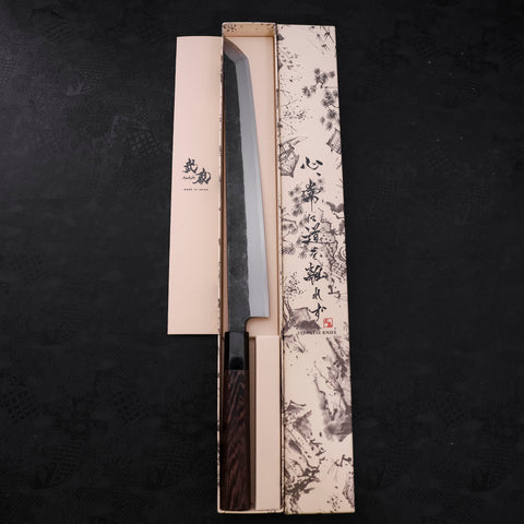 Sakimaru Takohiki Blue steel #2 Kurouchi Buffalo Wenge Handle 300mm-Blue steel #2-Kurouchi-Japanese Handle-[Musashi]-[Japanese-Kitchen-Knives]