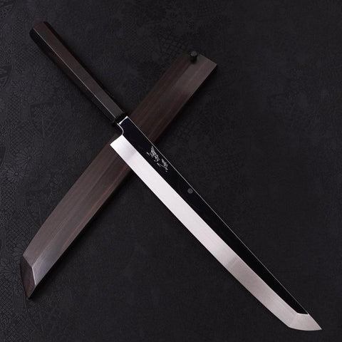 Sakimaru Takohiki White steel #2 Moon-Fuji Water Honyaki Buffalo Ebony Handle 270mm-White steel #2-Japanese Handle-[Musashi]-[Japanese-Kitchen-Knives]