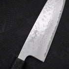 Santoku AUS-10 Nashiji Damascus Balck Ishime Urushi Handle 165mm-AUS-10-Damascus-Japanese Handle-[Musashi]-[Japanese-Kitchen-Knives]