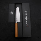 Santoku AUS-10 Nashiji Damascus Oak Handle 165mm-AUS-10-Damascus-Japanese Handle-[Musashi]-[Japanese-Kitchen-Knives]