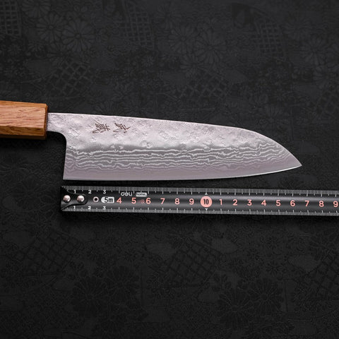 Santoku AUS-10 Nashiji Damascus Yaki Urushi Handle 165mm-AUS-10-Damascus-Japanese Handle-[Musashi]-[Japanese-Kitchen-Knives]