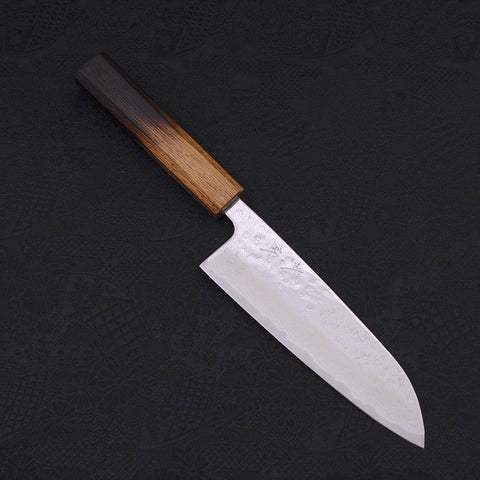 Santoku AUS-10 Nashiji Damascus Yaki Urushi Handle 165mm-AUS-10-Damascus-Japanese Handle-[Musashi]-[Japanese-Kitchen-Knives]