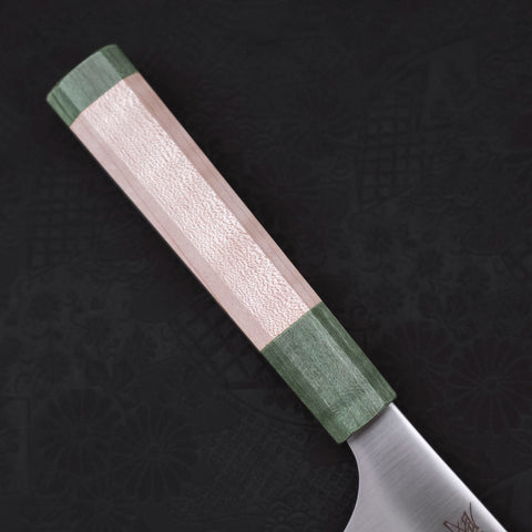 Santoku AUS-10 Polished Maple Green Handle 180mm-AUS-10-Polished-Japanese Handle-[Musashi]-[Japanese-Kitchen-Knives]