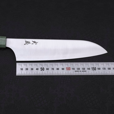 Santoku AUS-10 Polished Maple Green Handle 180mm-AUS-10-Polished-Japanese Handle-[Musashi]-[Japanese-Kitchen-Knives]