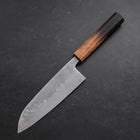 Santoku AUS-10 Polished Nashiji Damascus Yaki Urushi Handle 165mm-AUS-10-Damascus-Japanese Handle-[Musashi]-[Japanese-Kitchen-Knives]