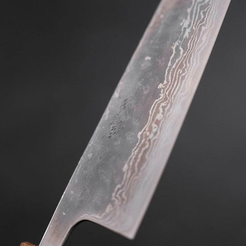 Santoku AUS-10 Polished Nashiji Damascus Yaki Urushi Handle 165mm-AUS-10-Damascus-Japanese Handle-[Musashi]-[Japanese-Kitchen-Knives]