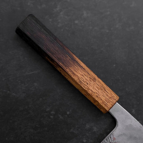 Santoku AUS-10 Polished Nashiji Damascus Yaki Urushi Handle 165mm-AUS-10-Damascus-Japanese Handle-[Musashi]-[Japanese-Kitchen-Knives]