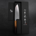 Santoku AUS-10 Polished Nashiji Damascus Yaki Urushi Handle 165mm-AUS-10-Damascus-Japanese Handle-[Musashi]-[Japanese-Kitchen-Knives]